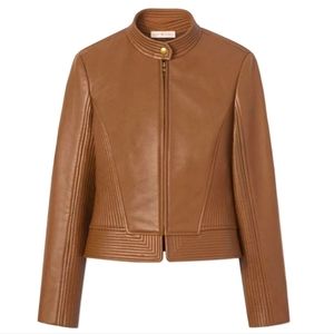 Tory Burch leather moto jacket size 10